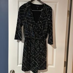 White House Black Market Blue Stripe Dress